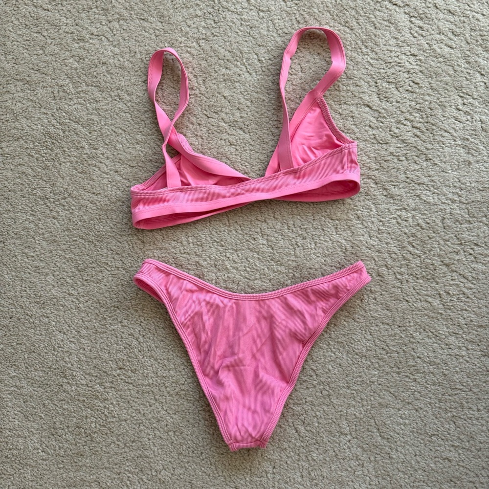 Lspace Pink Ribbed Bikini - Picture 2 of 8